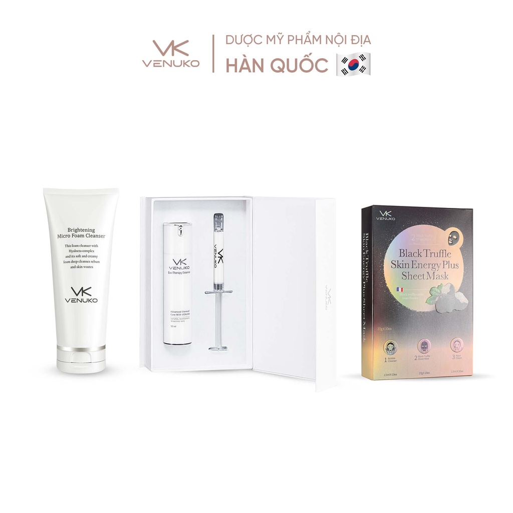 Sửa rửa mặt Venuko 150ml+ Set trẻ hóa 28- Day + 10x Mặt nạ thải độc Venuko 30ml