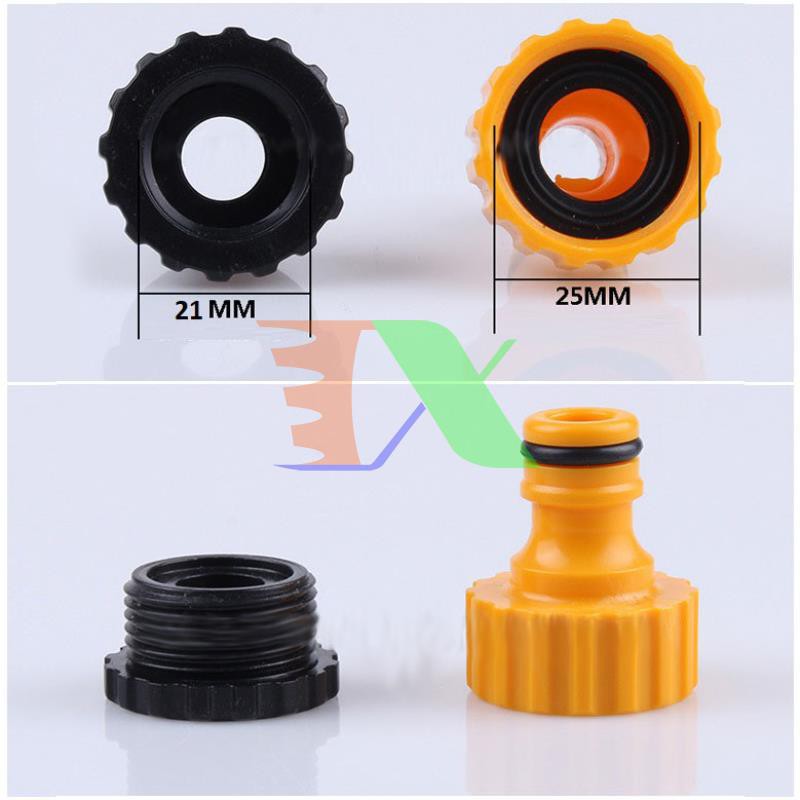 Bộ 4 đầu nối nhanh ren 21, 25 ra 16, Khớp nối nhanh, Côn thu 25, 21-16