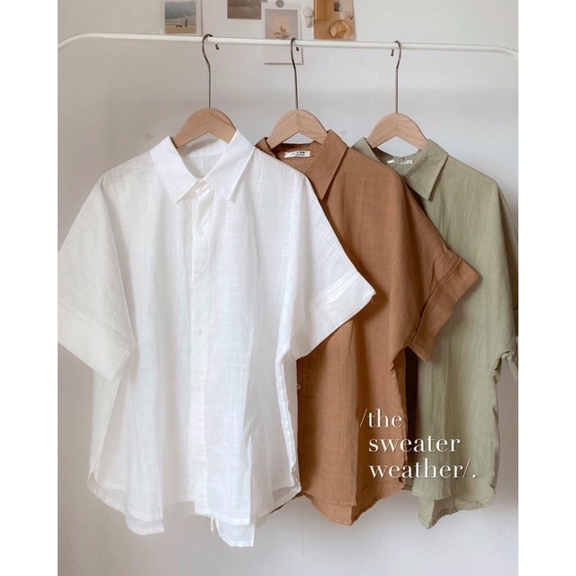 Áo Sơ Mi Cúc Sau Tay Lỡ Style Hàn Quốc Siêu Xinh - Hàng loại 1