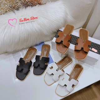 [Rẻ vô địch] [Ảnh thật] Dép Lê Nữ Chữ H Da Vân Nhiều Màu– SuBim.Store