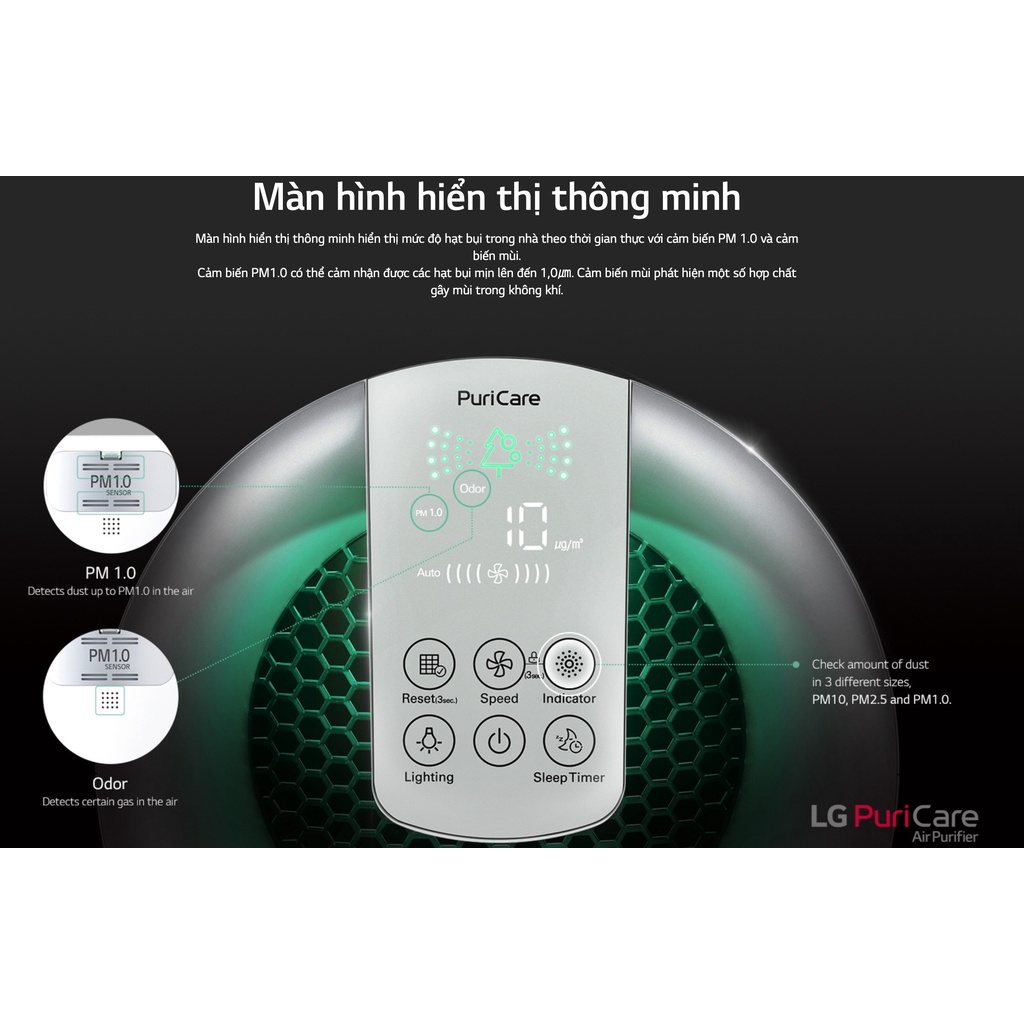 Máy lọc không khí LG Puricare Pro AS40GWWJ1 - Hàng chính hãng