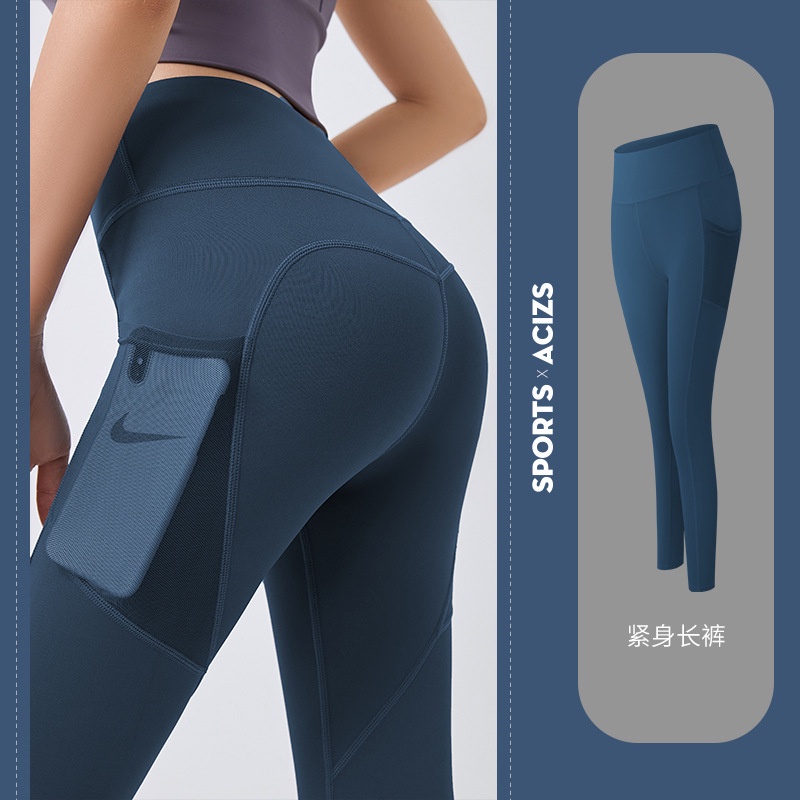 Quần Tập GYM Nữ Cạp Cao Siêu Nâng Mông Có Túi Bên Hông Co Dãn 4 Chiều Tập Yoga Aerobic Zumba