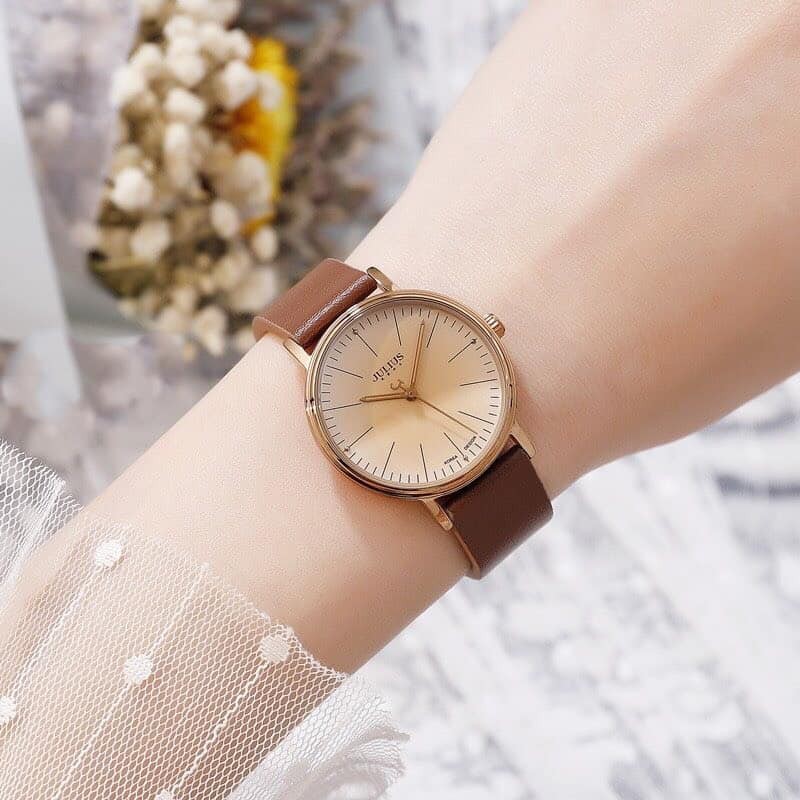 Đồng hồ nữ JA-814LE Julius Hàn Quốc dây da