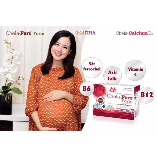 Sắt hữu cơ Chela - Ferr Forte , viên sắt cho bà bầu và sau sinh hỗ trợ bổ sung và mẹ dễ hấp thu - Trung Đông Pharmacy