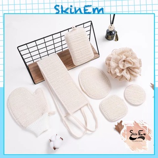 Bộ găng tay tắm ⚡️ Bông Tắm tẩy tế bào chết xơ mướp kì ghét chà lưng massage nhẹ nhàng