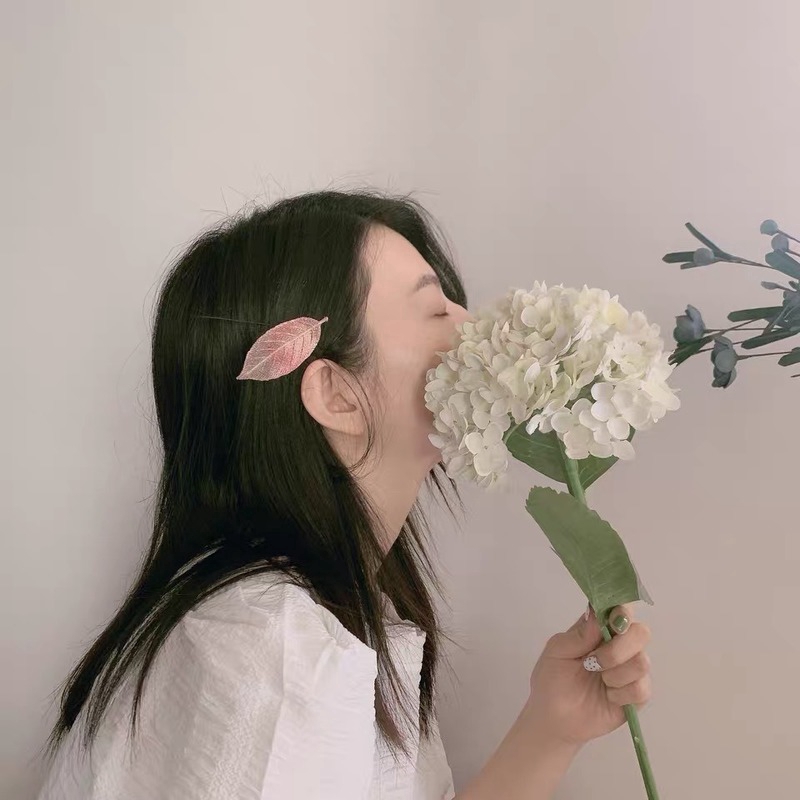 Kẹp Tóc Hình Chiếc Lá Màu Tím / Hồng / Xanh Lá cho nữ