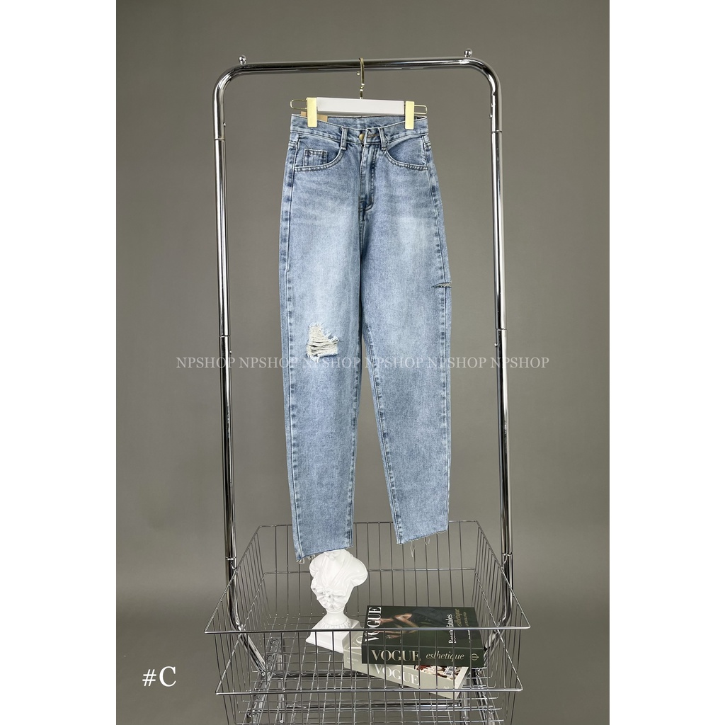 Quần jean baggy nữ lưng cao các kiểu NPQ049