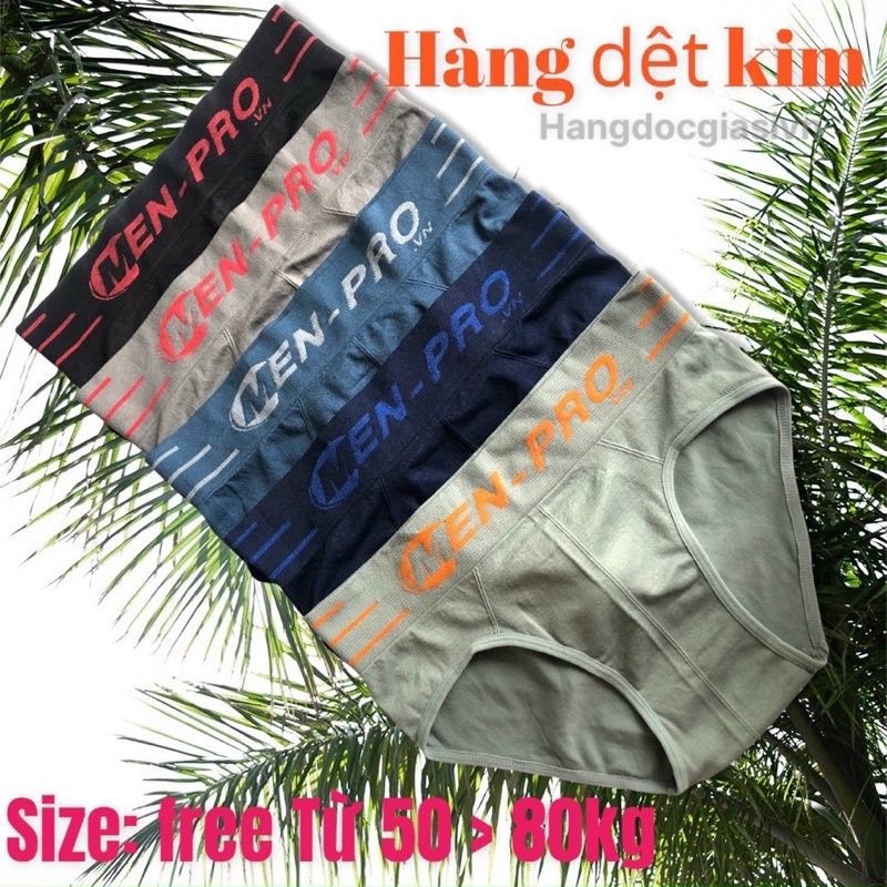 Combo 5 Quần Lót Nam Men Pro Lưng Cao, Quần Sịp Nam Tam Giác Thun Cotton Co Giãn Tốt