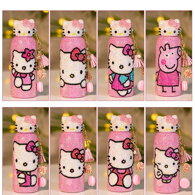 Bình Đựng Nước Bằng Thép Không Gỉ Hình Hello Kitty Tik Tok Phong Cách Thời Trang Dễ Thương Dành Cho Bạn Gái