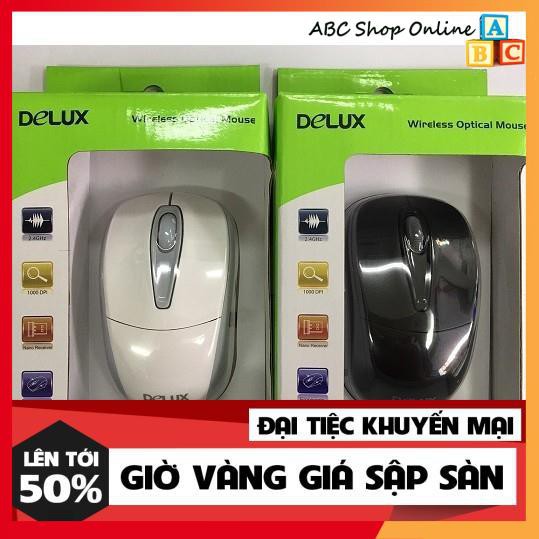 Chuột Không Dây Delux M105 ( màu Đen + Trắng) Bảo hành 12 tháng