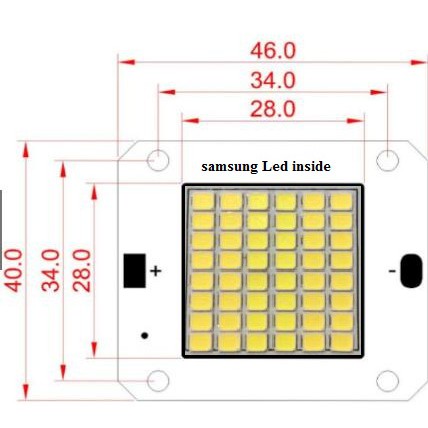 chíp led 50w Samsung 30-38v ,1500ma ,6500K ,TRẮNG