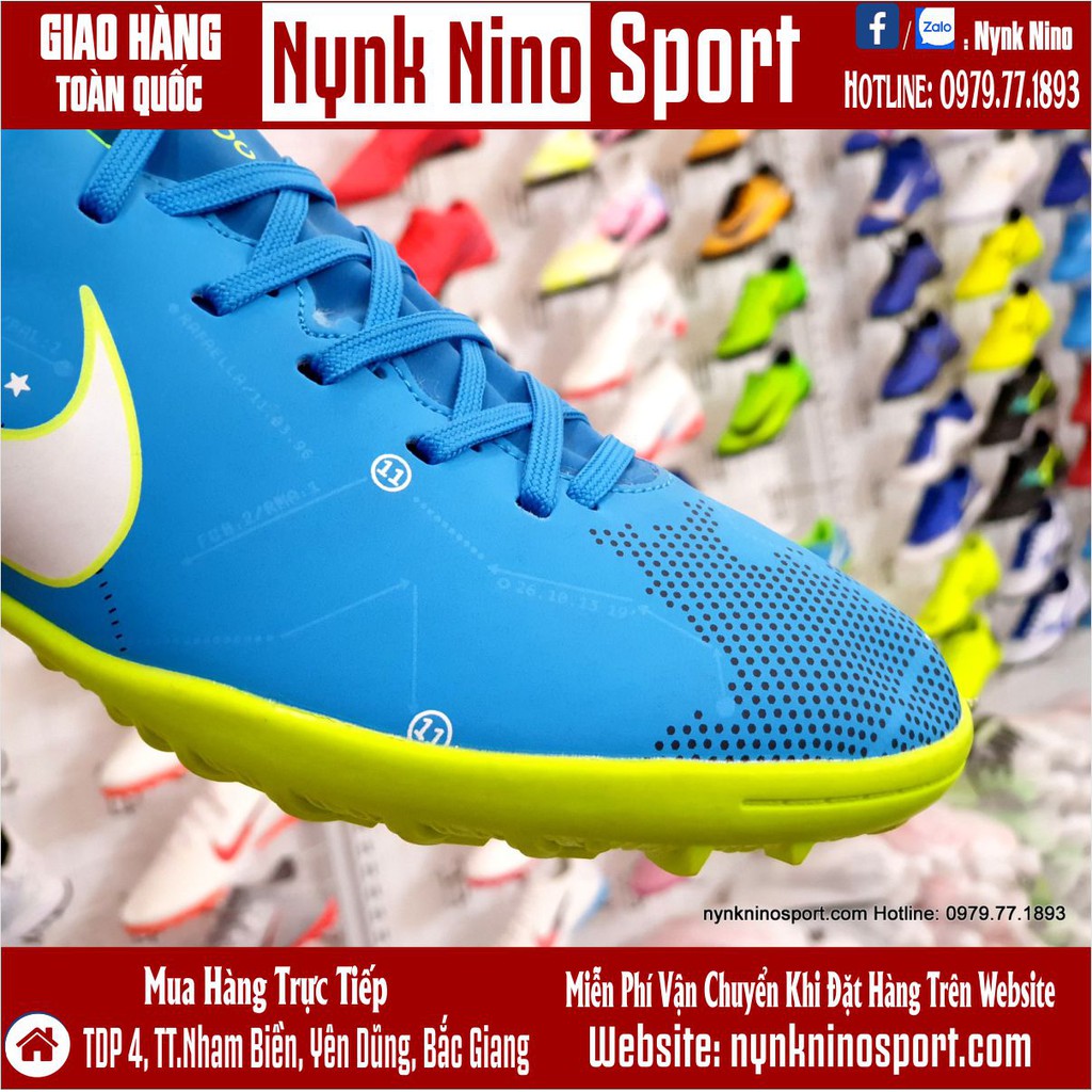 Giày Bóng Đá Mercurial Neymar Xanh Biển Vạch Trắng TF