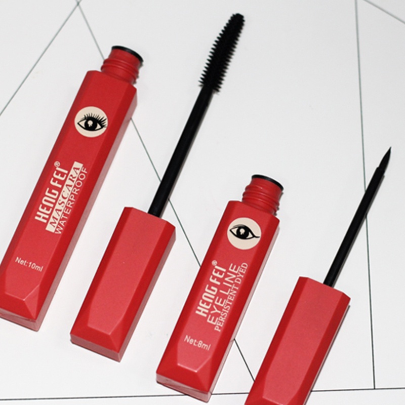Set Mascara + Bút Kẻ Mắt Chống Nước Chống Nhòe Lâu Phai Cho Hàng Mi Dài Dày Và Cong Vút