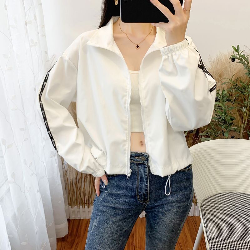 IELGY    Áo Khoác Thể Thao Dáng Ngắn Mỏng Thời Trang Cho Nữ