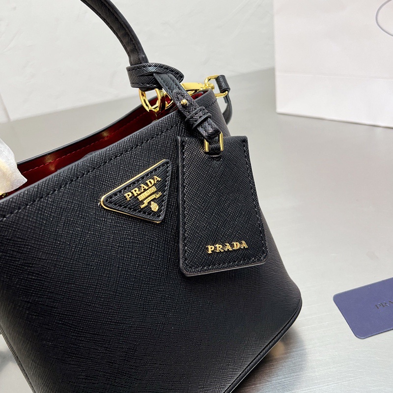 PSO0 PRADA  Galleria Collection Bucket Bag Saffiano Leather Women's Fashion Style Shoulder Bag2022