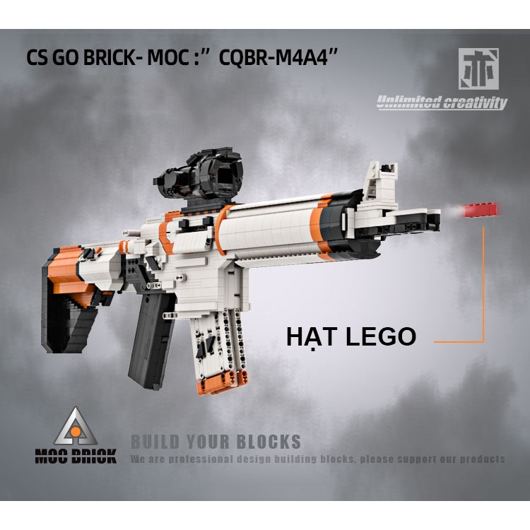 Đồ Chơi Lắp Ráp Xếp Hình CSGO Mô Hình M4A4 Asiimov Với 1600+ Mảnh Ghép, Bản Thiết Kế Tiêu Chuẩn Của Kevin183
