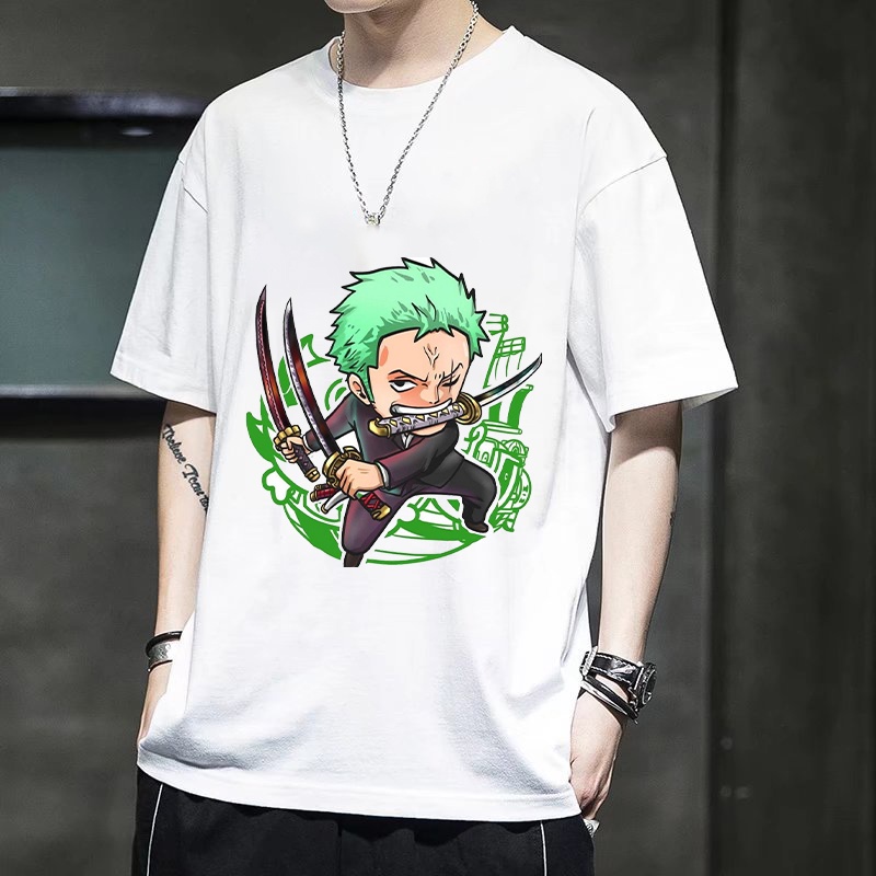 Áo thun tay lỡ form rộng in Zoro tam kiếm chibi cực hot OP9