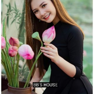 Áo dài lụa đen 4 tà sang chảnh (HÀNG MỚI VỀ)