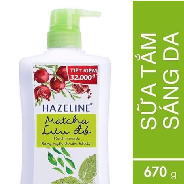 Sữa tắm Hazeline Yến Mạch Dâu Tằm / Matcha lựu đỏ 670g + Tặng khăn hoặc dép đi biển | BigBuy360 - bigbuy360.vn