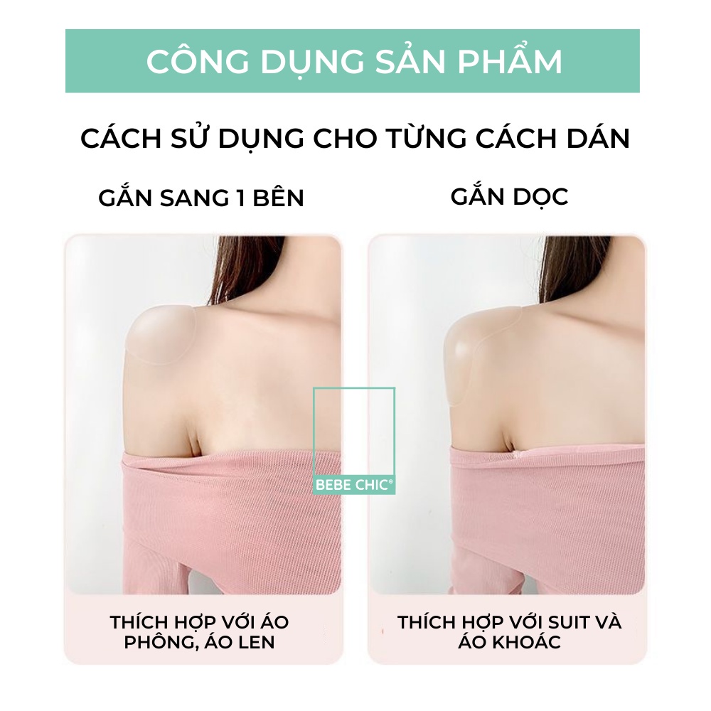 2 Miếng Độn Vai Cô Dâu Silicone, Định Hình Vai BEBE CHIC Cao Cấp