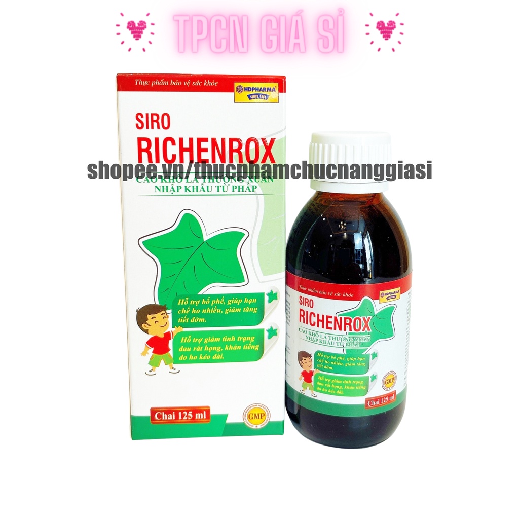 Siro giảm ho RICHENROX giúp bổ phế, giảm ho, tiêu đờm - Chai 125ml