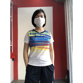 Áo cầu lông nữ Lining 6028 (đen- trắng)