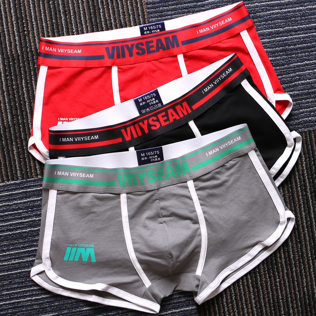 Bộ 1-3 Quần Lót Boxer Cotton Thoáng Khí Thời Trang Hàn Quốc Cho Nam