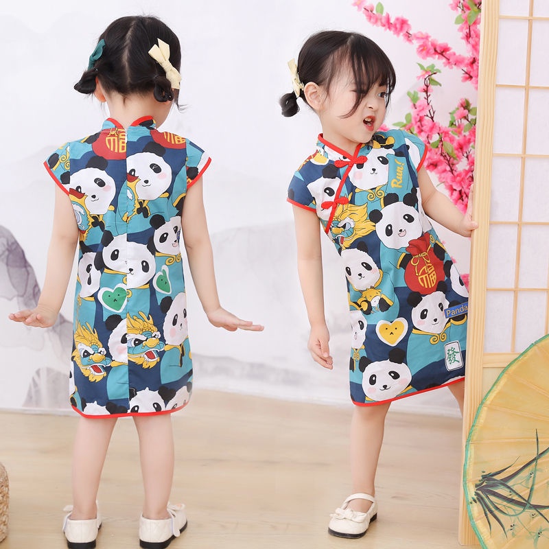 Đầm Công Chúa Kiểu Hán Phục Trung Hoa Thời Trang Xuân Thu Xinh Xắn Cho Bé Gái