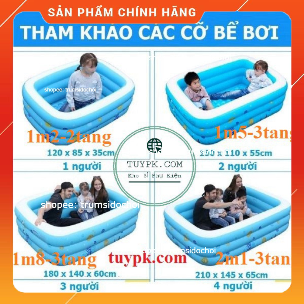 GIÁ SỐC Bể Bơi Phao–1m8- 3 tầng — hồ phao CHỐNG TRƯỢT Cho Bé, TẶNG BỘ VÁ PHAO