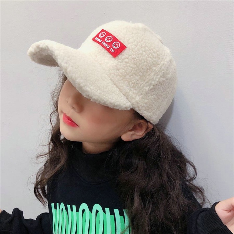 Mũ nón lưỡi chai lông cừu cho bé phong cách hàn quốc dành cho bé có vòng đầu dưới 53 cm