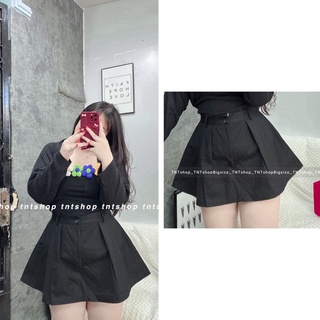 Chân váy xếp li dáng xòe kaki