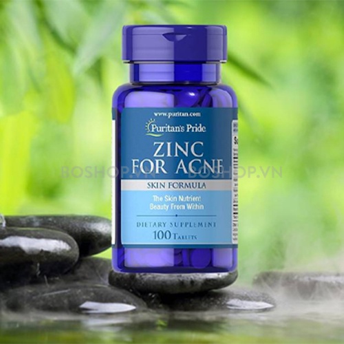 Viên Uống Kẽm Hỗ Trợ Giảm Mụn Puritan's Pride Zinc For Acne 100 Viên