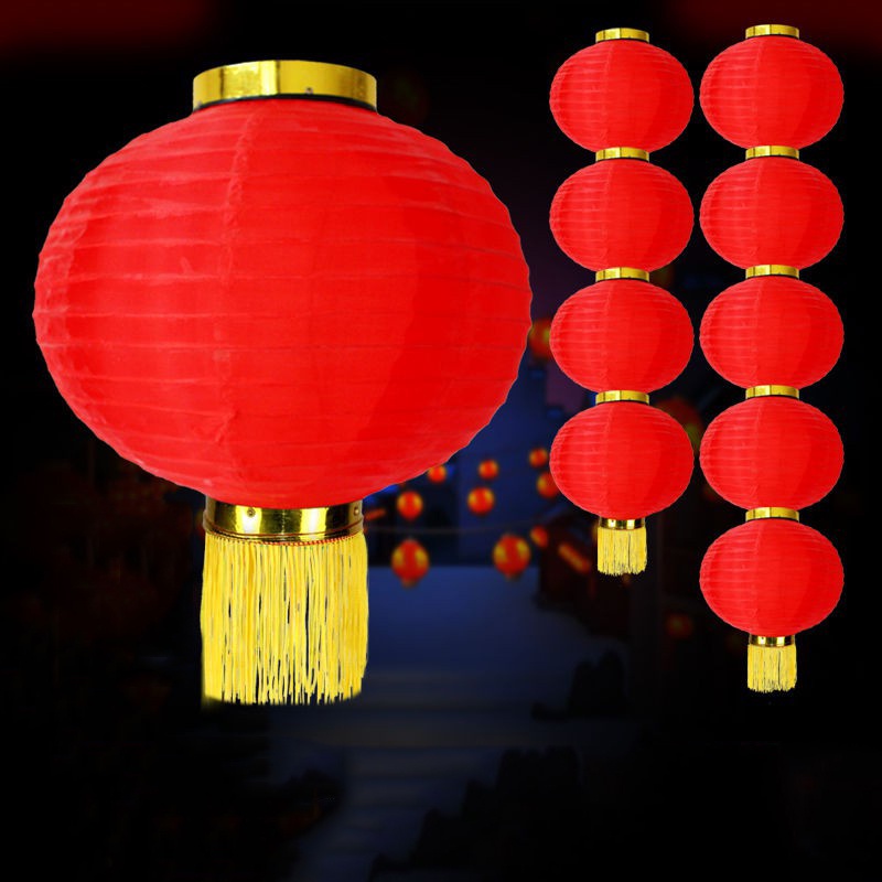 Lồng Đèn May Mắn Treo Trang Trí Năm Mới Phong Cách Trung Hoa