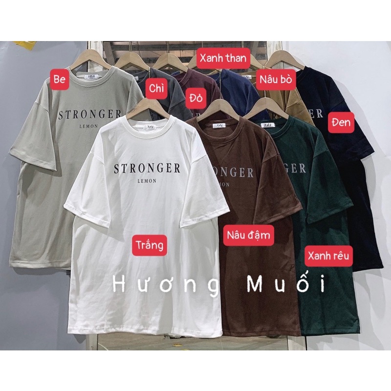 Áo thun tay lỡ chữ S T R O N G E R - thun 3158