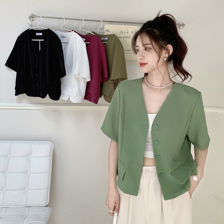 Áo Khoác Vest Ngắn Thời Trang Mùa Hè Phong Cách Hàn Quốc Cho Nữ