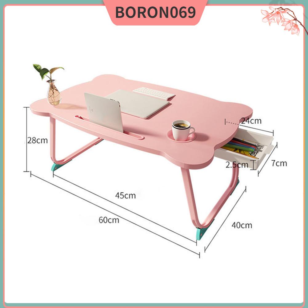 Giường Gấp Bàn Ăn Sáng Di Động Dễ Thương Khay Lập Máy Tính Xách Tay cho Phòng Ngủ Tập Thể Tại Nhà Boron069