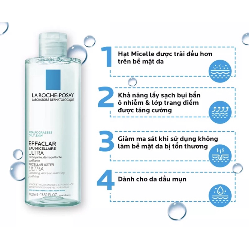 Nước tẩy trang La Roche Posay Micellar Water 400ml