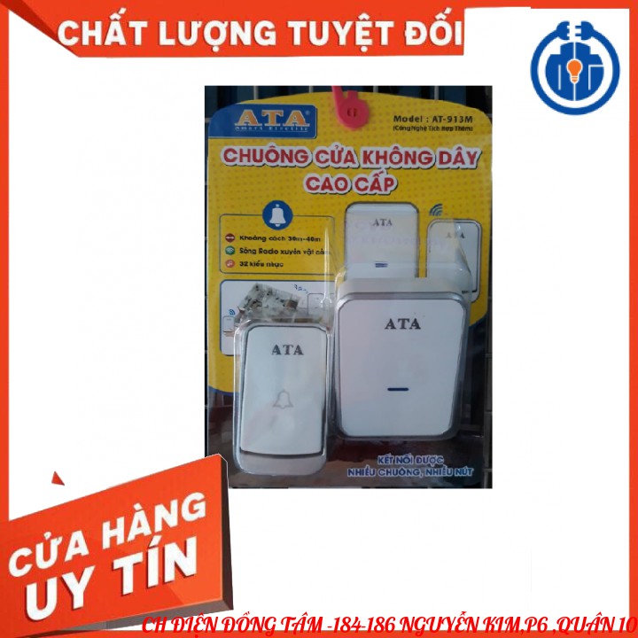 ⚡HÀNG CHÍNH HÃNG CỰC NHẠY⚡ Chuông điện không dây ATA- Thiết bị điện thông minh..