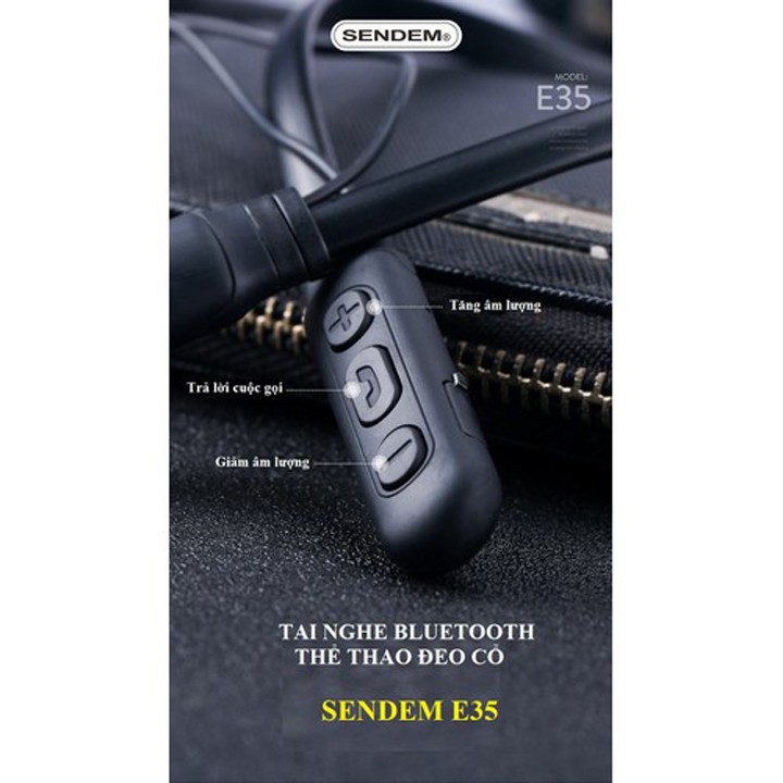 Tai nghe Bluetooth Sendem E35 FREE SHIP Bảo hành 1 năm, tai nghe Bluetooth quàng cổ + Tặng kèm dây sạc 28K