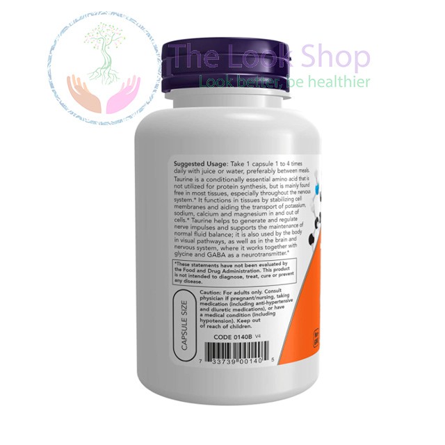 Viên uống Taurine - NOW USA