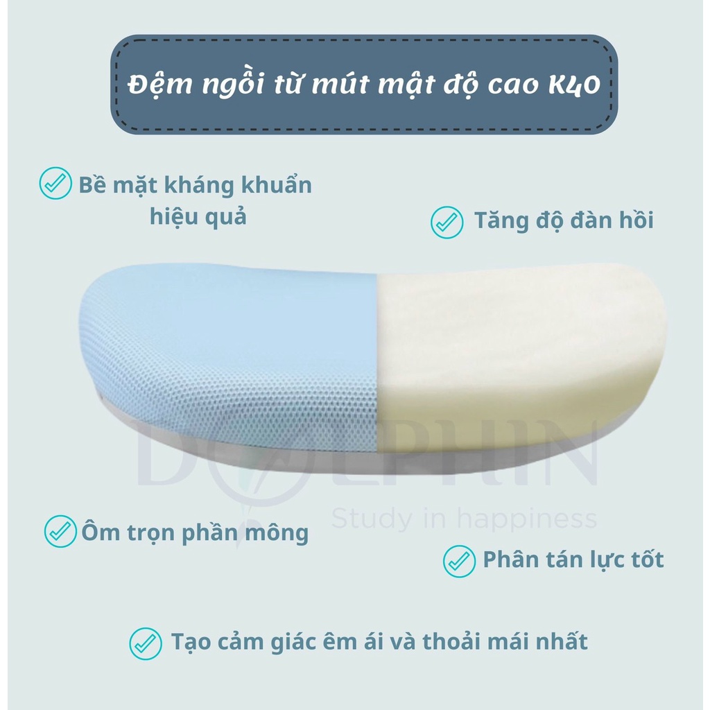 Bộ bàn học thông minh chống gù chống cận cho học sinh từ 3 đến 18 tuổi DOLPHIN- 04, kt mặt bàn 100*60cm