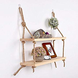 Kệ trang trí 2 tầng gỗ dây thừng