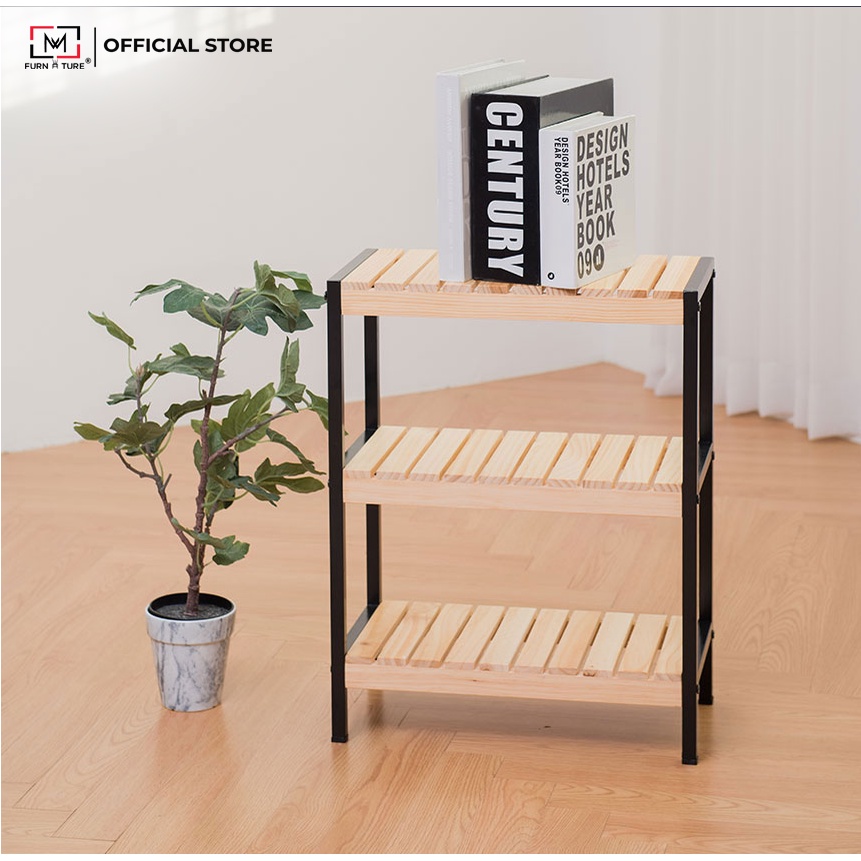 Kệ gỗ trang trí khung sắt tĩnh điện xuất khẩu hàn quốc cao cấp MW FURNITURE - Nội thất phòng khách