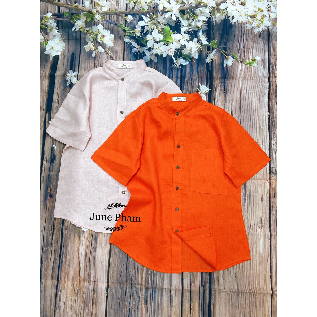 Áo sơ mi LINEN TƯNG PREMIUM - Pure Linen. Nhiều màu. June A03