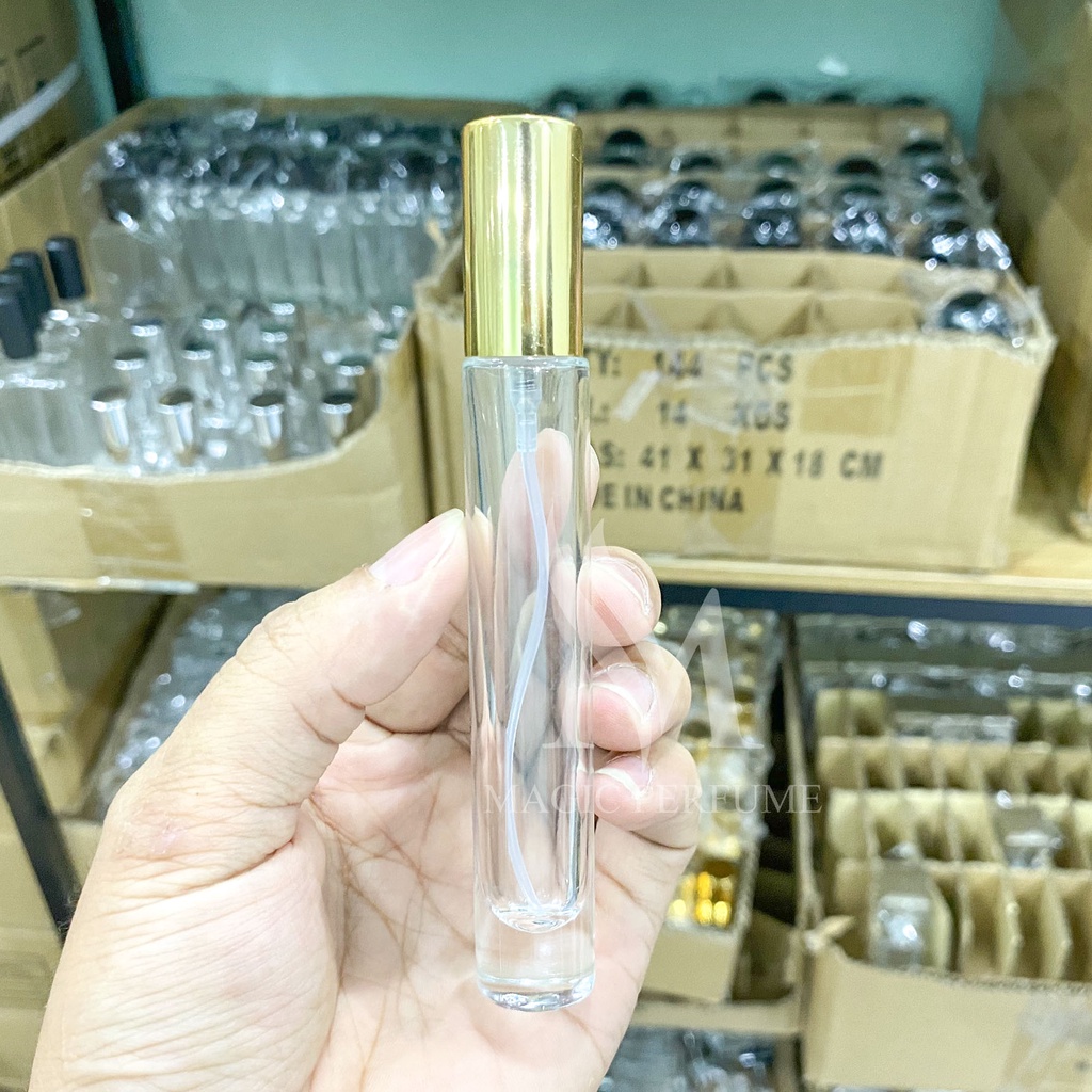 Combo 50-100 chai lọ chiết nước hoa thủy tinh vuông , tròn loại đẹp dugn tích 10ml dạng phun sương