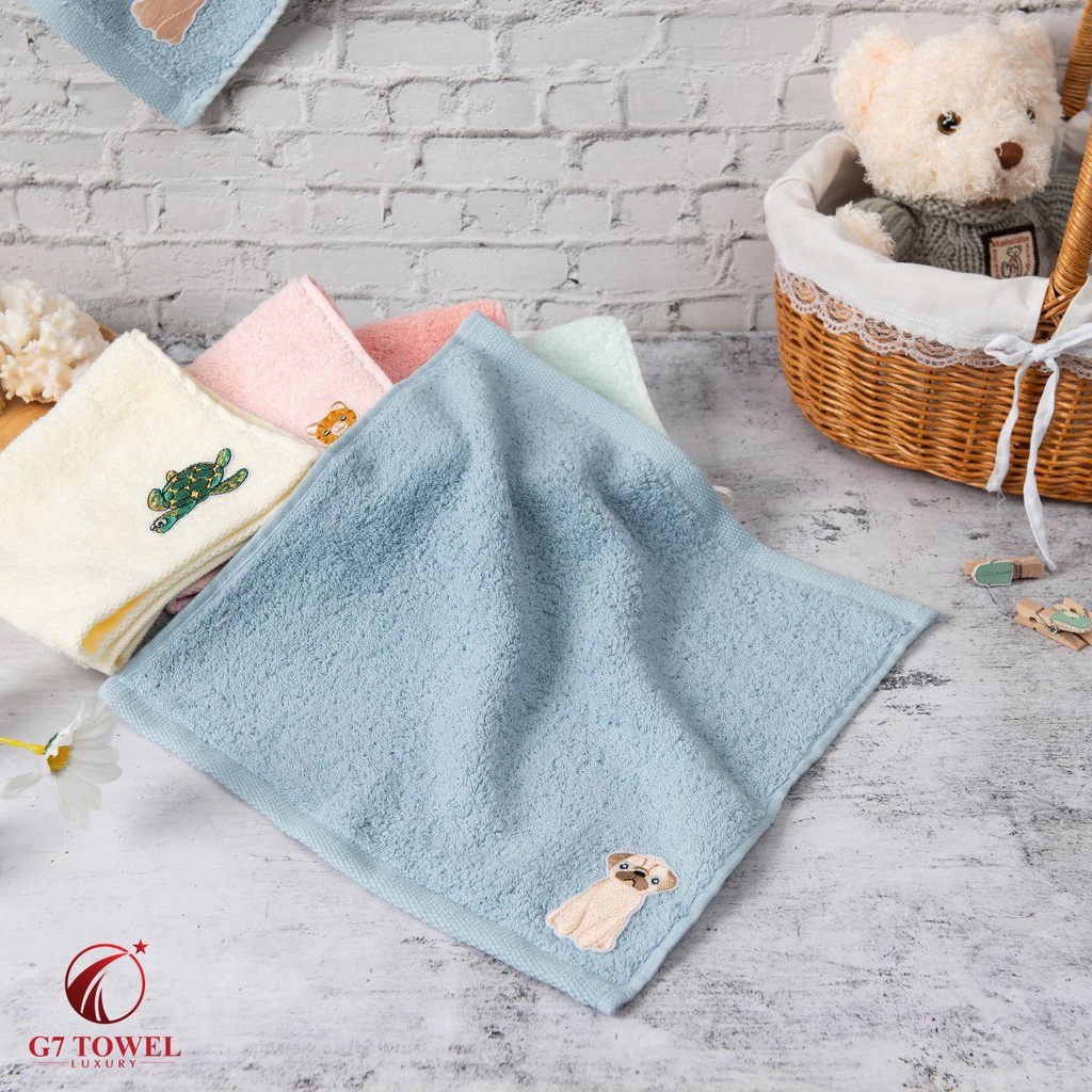 Khăn mặt trẻ em cao cấp, G7 TOWEL MOTTA G7SB03, 30x30 cm, 100% sợi cotton nguyên sinh nhập khẩu