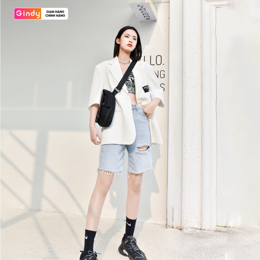 Áo vest blazer nữ 2 lớp tay lỡ GINDY không đệm vai thời trang thu đông phong cách Hàn Quốc A10118 | BigBuy360 - bigbuy360.vn