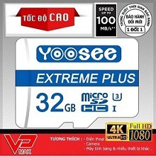 Thẻ nhớ  YOOSEE 32 U3,Thẻ nhớ microSD chuyên dụng cho các dòng camera,tốc độ 85 MB/S | BigBuy360 - bigbuy360.vn