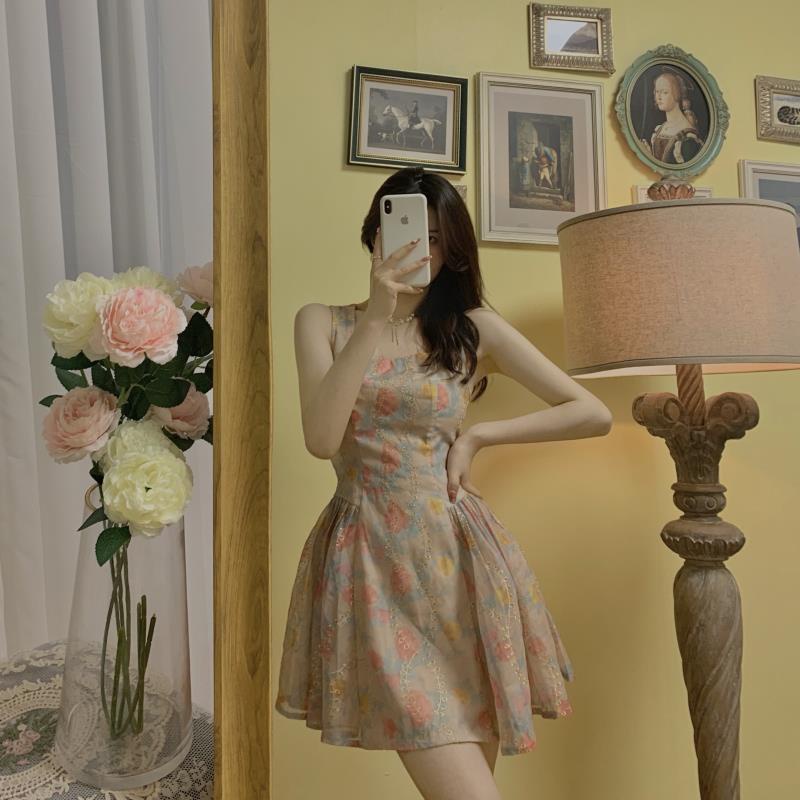 Đầm Hai Dây Thời Trang Mùa Hè Hàn Quốc Ngọt Ngào Cho Nữ