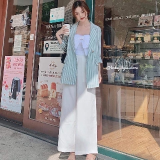 ÁO KHOÁC VEST KẺ XANH